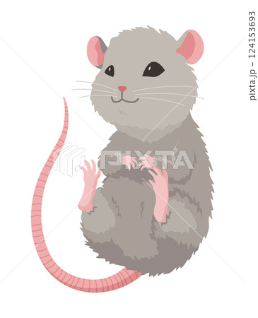 A delightful cute cartoon mice showcasing their adorable pose and expressions A delightful cute cartoon mice showcasing their adorable pose and expressions 124153693