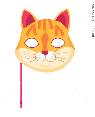 Adorable and Cute Cartoon Cat Mask Perfect for Fun Parties and Festive Events and Celebrations Adorable and Cute Cartoon Cat Mask Perfect for Fun Parties and Festive Events and Celebrations 124153705