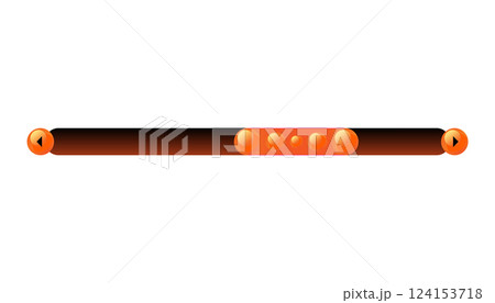 Scroll bar slider. UI horizontal slider. Multicolor modern UI element. Buttons with adjustable knobs for controlling audio or video. Vector illustration of intuitive design element 124153718