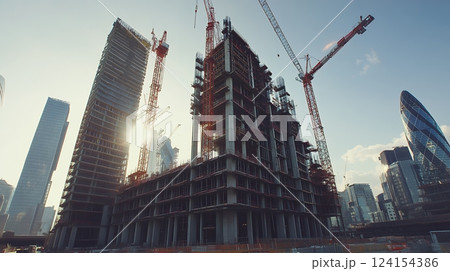 工事中の洗練された街 工事中の洗練された街 124154386