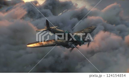 Heinkel He 111. German airliner and medium bomber. World War II. 3d rendering. 124154854