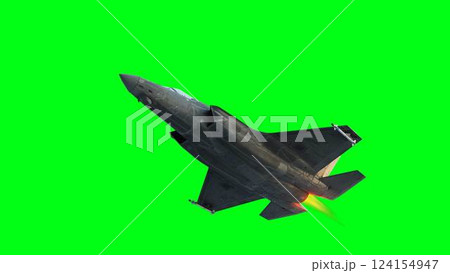 Military fighter jet F-35. green screen isolate. 3d rendering. 124154947