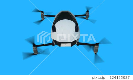 flying copter car, drone. future concept. Green screen isolate. 3d rendering. flying copter car, drone. future concept. Green screen isolate. 3d rendering. 124155027