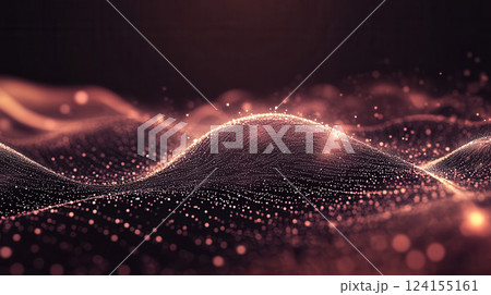 AI generated Abstract futuristic data technology illustration depicting glowing particles forming waves 124155161