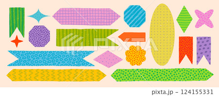 Memo stickers in various shapes and styles. 124155331