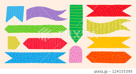 Vector memo bookmarks for notebook or diary with childish patterns 124155395