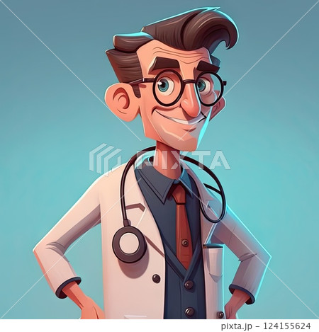 AI generated Doctor physician generative AI avatar portrait 124155624