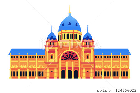 Royal Exhibition Building - modern flat design style single isolated image 124156022