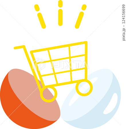 ガチャショッピング – カプセルトイの買い物イラスト ガチャショッピング – カプセルトイの買い物イラスト 124156699