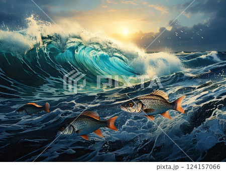 underwater world with fish underwater world with fish 124157066