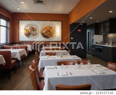 Interior of a modern restaurant. 124157110