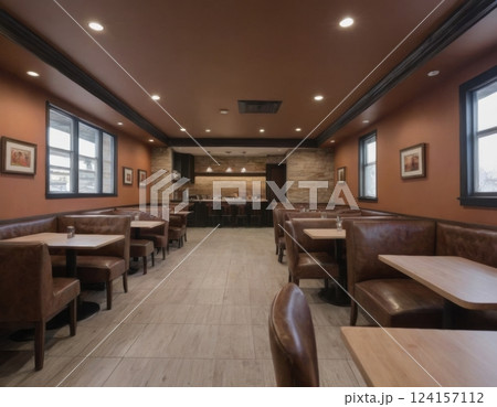 Interior of a modern restaurant. 124157112