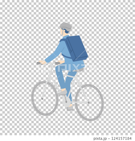 ヘルメットを着用して自転車に乗る男性 ヘルメットを着用して自転車に乗る男性 124157184