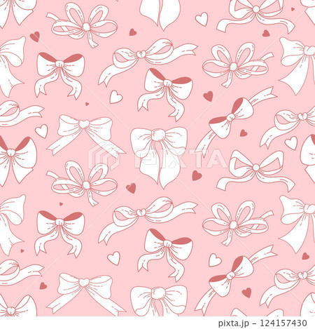 Vintage Coquette Seamless Pattern Aesthetic...のイラスト素材 [124157430] - PIXTA
