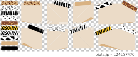 動物圖案遮蔽膠帶和便箋本 124157470