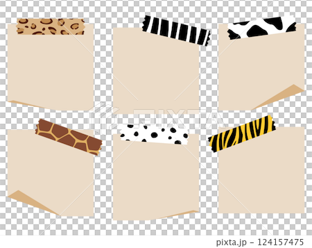 動物圖案遮蔽膠帶和便箋本 124157475