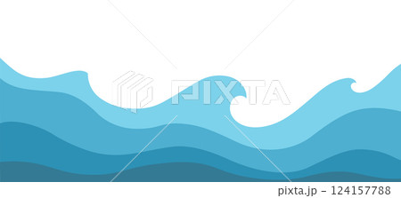 Abstract blue waves illustration on white background. 124157788
