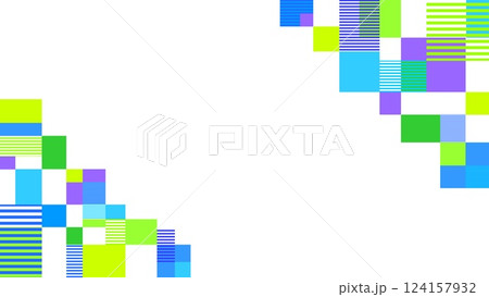 幾何学模様　フレーム　四角形　ボーダー　白背景 124157932