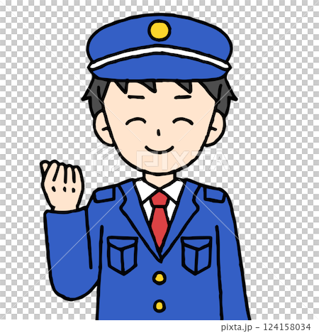 A male security guard is doing a fist pump A male security guard is doing a fist pump 124158034