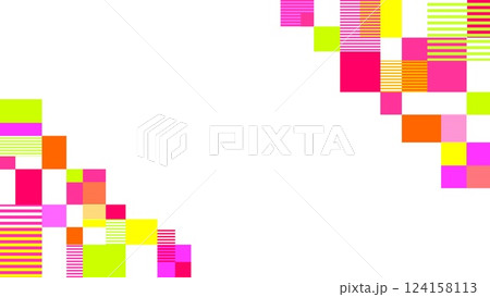 幾何学模様 フレーム ボーダー 四角形 白背景 幾何学模様 フレーム ボーダー 四角形 白背景 124158113