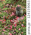 紅葉の落ち葉に埋もれるお地蔵さん 124159063