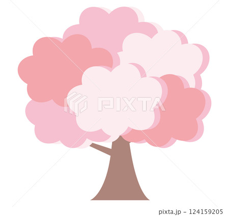 イラスト素材 桜 手描き ピンク イラスト素材 桜 手描き ピンク 124159205