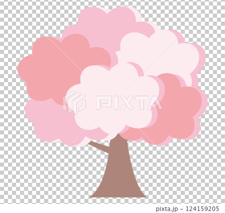 イラスト素材 桜 手描き ピンク イラスト素材 桜 手描き ピンク 124159205