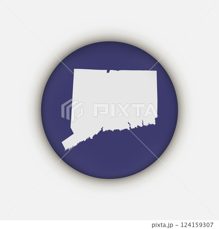 Connecticut map circle with shadow Connecticut map circle with shadow 124159307