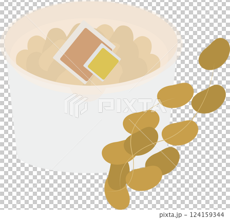 シンプルなカップ入りの納豆のイラスト 124159344