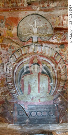 ランギリ・ダンブッラ石窟寺院の天井画【スリランカ】 124159847
