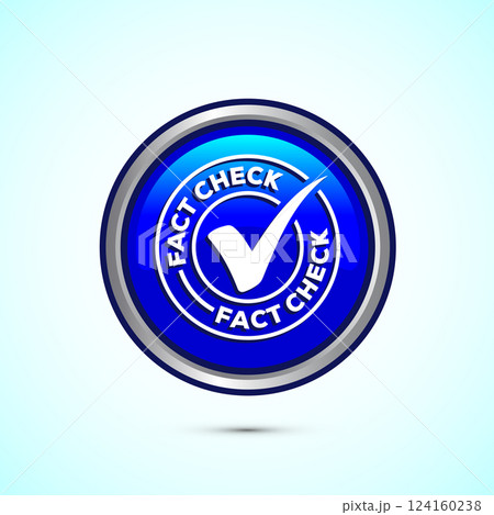 Fact check icon design illustration, Fact checking label, Fake news verified sign, Button design Fact check icon design illustration, Fact checking label, Fake news verified sign, Button design 124160238