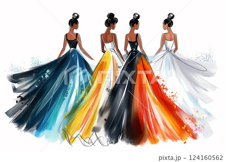 Fashion sketch illustration style 124160562