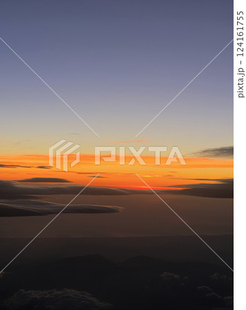 Sunset from the airplane window 124161755