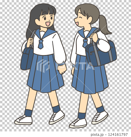 談笑しながら帰る女子生徒 談笑しながら帰る女子生徒 124161797