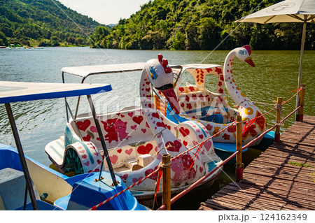 Cafe on the water in the park. Cafe on the water in the park. 124162349