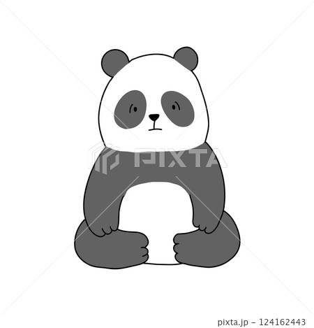 おすわりするパンダのイラスト 124162443