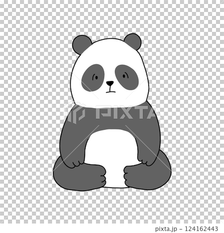 おすわりするパンダのイラスト 124162443