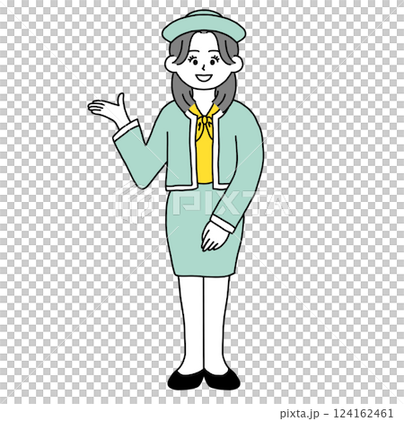 説明する受付の女性 124162461