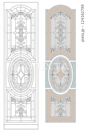 Classic stained glass for a door or window 124162789
