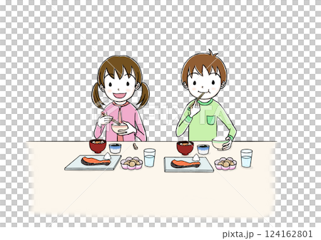食事する子ども 124162801
