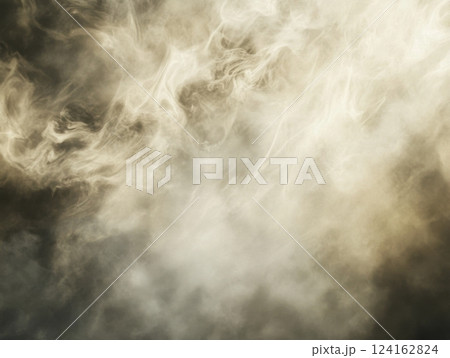 A blurred texture of swirling fog and mist in natural colors, creating an ethereal atmosphere that evokes a sense of tranquility and movement 124162824