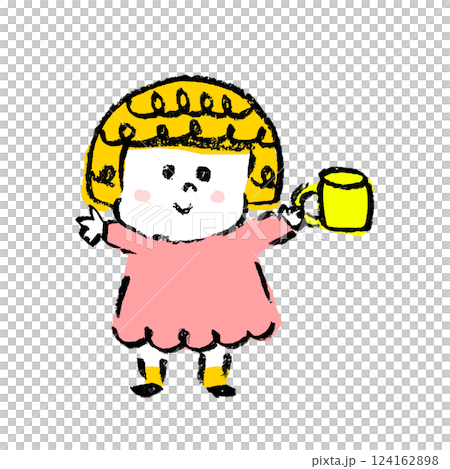 一個女孩與一杯 一個女孩與一杯 124162898