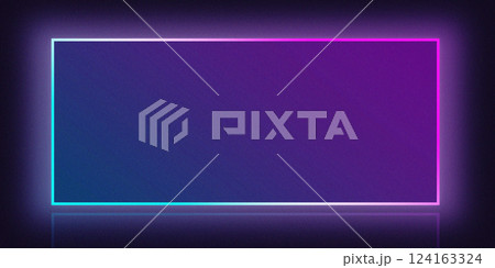Neon frame for your design in blue and pink colors. Geometric glowing contours Neon frame for your design in blue and pink colors. Geometric glowing contours 124163324