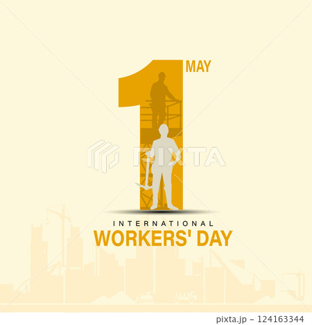 International workers day or Happy Labour day vector post design banner poster illustration with workers. labor day and may day celebration International workers day or Happy Labour day vector post design banner poster illustration with workers. labor day and may day celebration 124163344