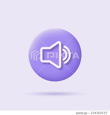 Icon Videocall. UI interface video chat. 3d buttons for online business webinar. Sound symbols. Vector illustration 124163537