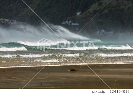 Huge Stormy Waves Breaking Huge Stormy Waves Breaking 124164035