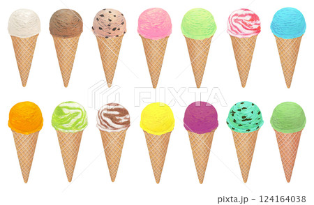 アイスクリームのイラストセット 124164038