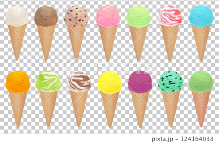 アイスクリームのイラストセット 124164038