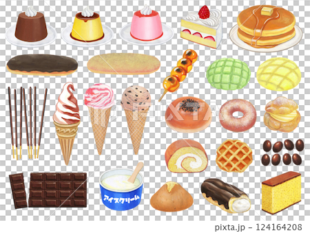 Sweet snacks illustration set 124164208