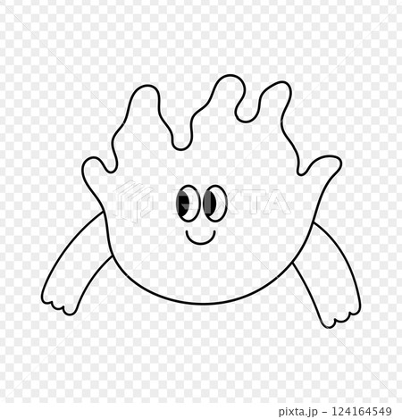 Cute cartoon doodle character. Funny cartoon character illustration. 124164549